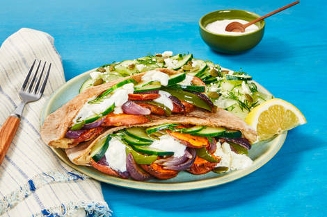 Sweet Potato & Pepper Pita Pockets