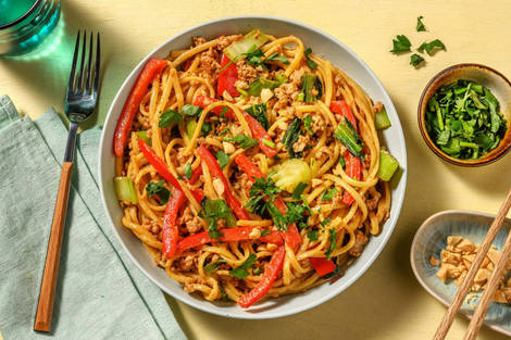 Tahini-Hoisin Pork Noodles