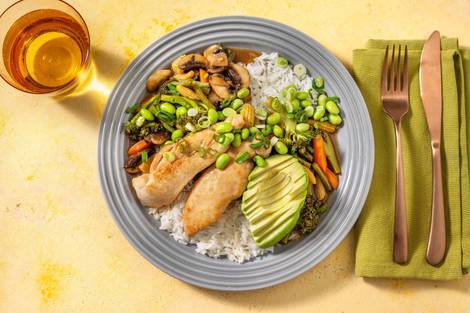 Teriyaki-Hähnchenbrust mit Edamame