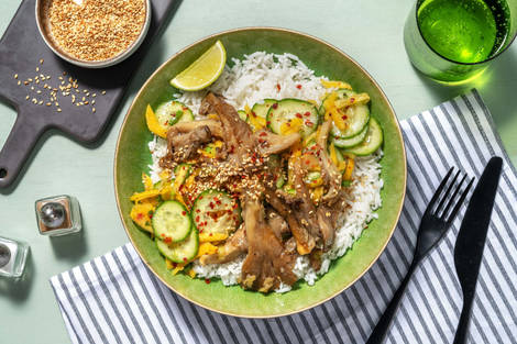 Teriyaki Pulled Mushroom Bowl!