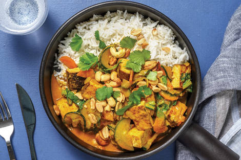 Thai Green Tofu Curry & Garlic Rice