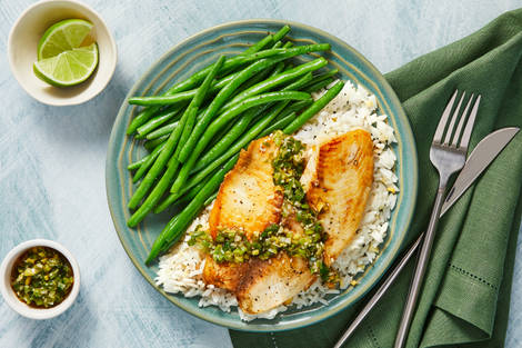 Tilapia with Scallion Sriracha Pesto