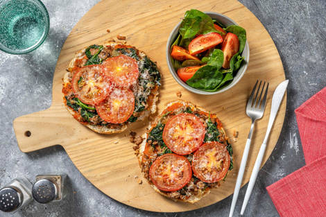 Toast de focaccia au poulet haché