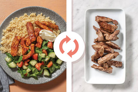 Tomato-Harissa Beef & Nutty Couscous