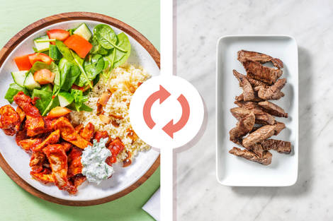 Tomato-Harissa Beef & Nutty Couscous