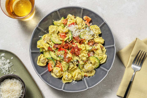 Tortellinis au fromage et au pesto crémeux
