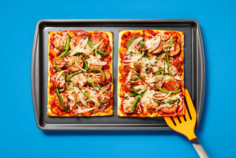 Turkey Meatball, Pepper & Onion Flatbreads