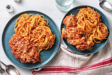 Überbackene Hähnchenbrust Parmigiana