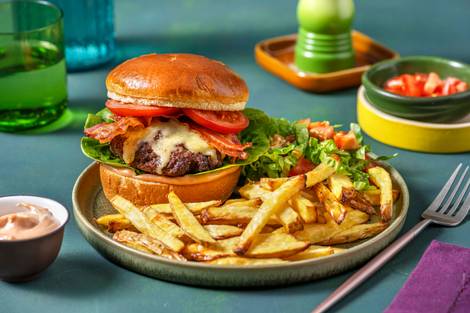 Ultimate Bacon Cheeseburger and Chips