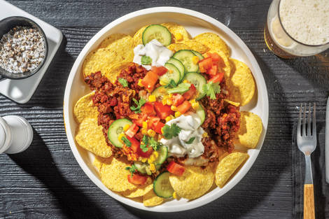 Ultimate BBQ Beef & Bacon Nachos
