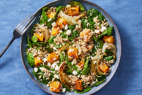 Butternut Squash, Spinach & Grain Bowls