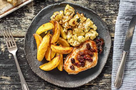 Filet de porc, sauce cannelle-cranberries