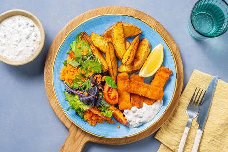 Vegan Fish & Chips mit Kapern-Remoulade
