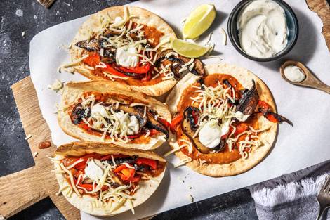 Vegetarische Fajitas mit Paprika & Pilzen
