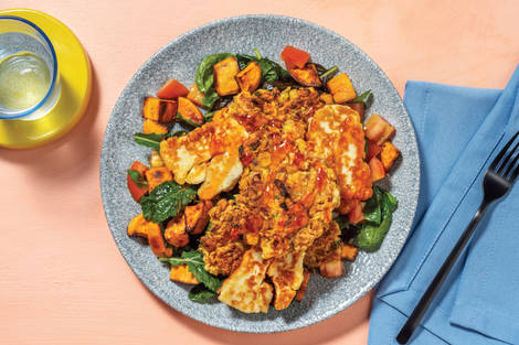 Veggie Fritter & Haloumi Stack