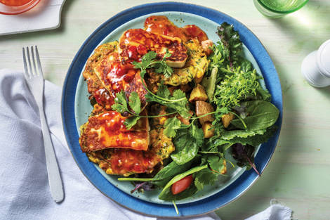 Veggie Fritter & Haloumi Stack