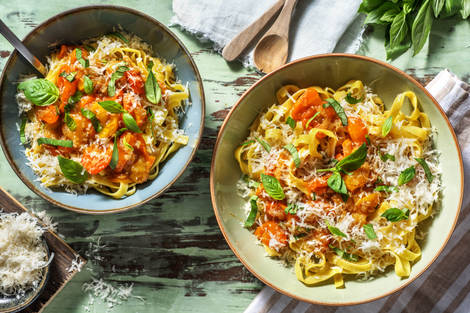 Tagliatelle fraîches et sauce aux tomates cerises