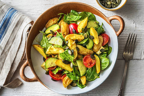 Warmer Kartoffelsalat mit Babyspinat