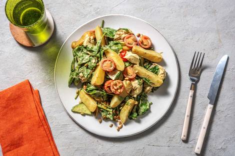 Warmer Kartoffelsalat mit Babyspinat