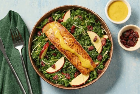 Herbed Salmon over Apple & Kale Salad