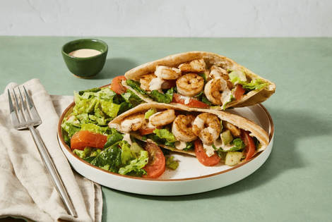 Shrimp Pita Pockets with Spicy Mayo