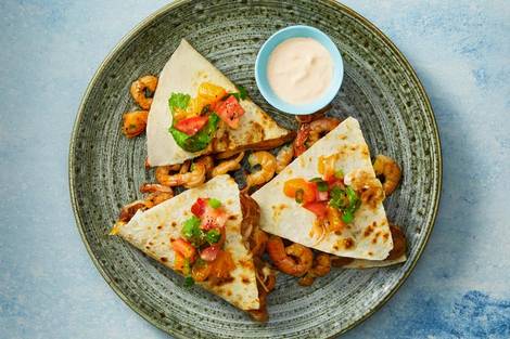 Southwest Shrimp Quesadillas