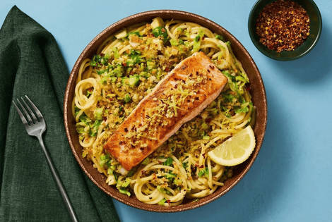 Lemony Linguine & Salmon