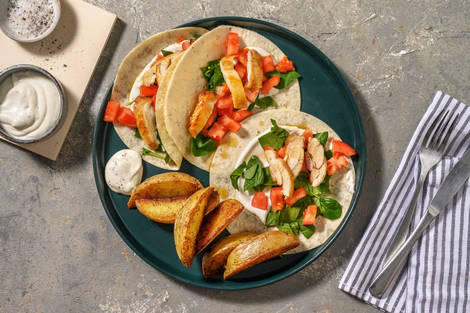 Wraps au poulet miel et ail