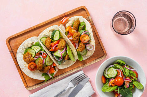 Wraps aux falafels arc-en-ciel