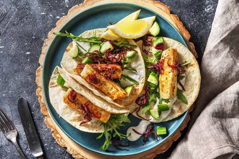 Würzig-feurige Halloumi-Tacos