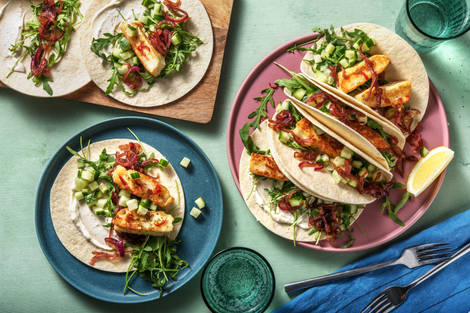 Würzig-feurige Halloumi-Tacos