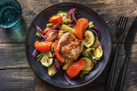 Würziges Schweinefilet mit Mandelpesto