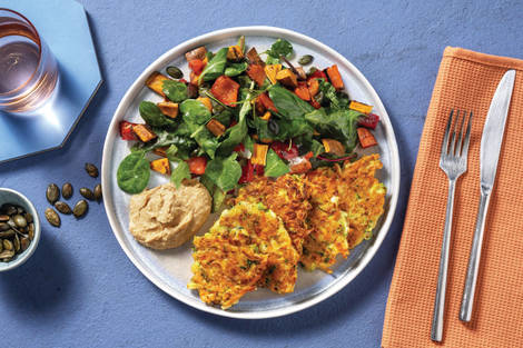 Zucchini, Carrot & Cheddar Fritters