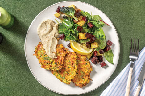 Zucchini, Carrot & Cheddar Fritters