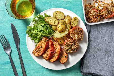 Pain de viande aux saveurs italiennes et tomates rôties