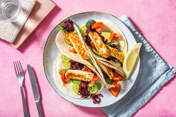 Vegetariske halloumitacos