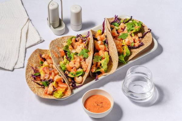 Asiatiske rejetacos