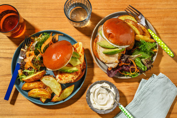 Harissastegt kyllingeburger
