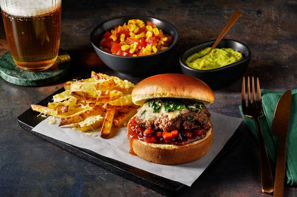 Gourmetburger med chorizochutney