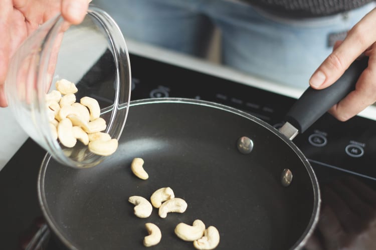 Cook the cashew nuts