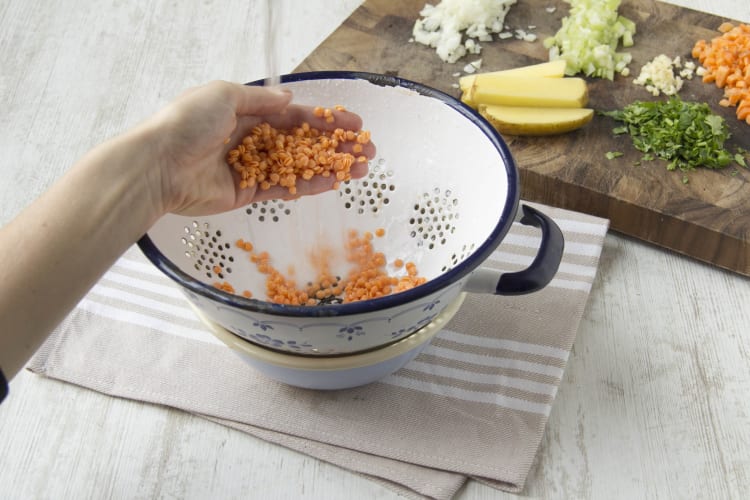 Rinse the lentils