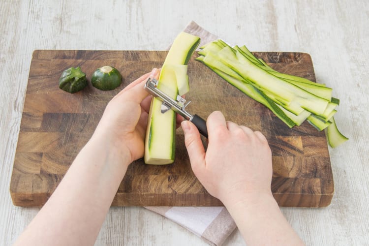 Shave the zucchini