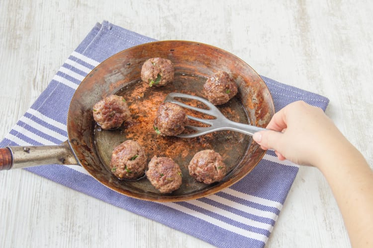 Cook meatballs