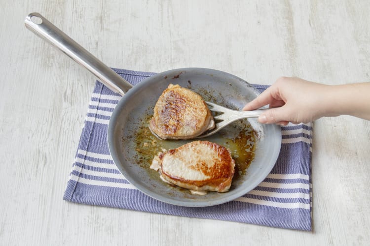 Sear pork chops