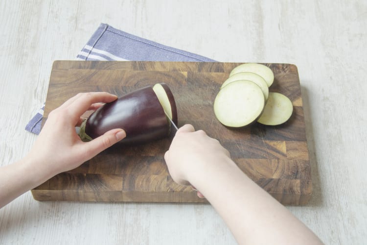 Slice the eggplant