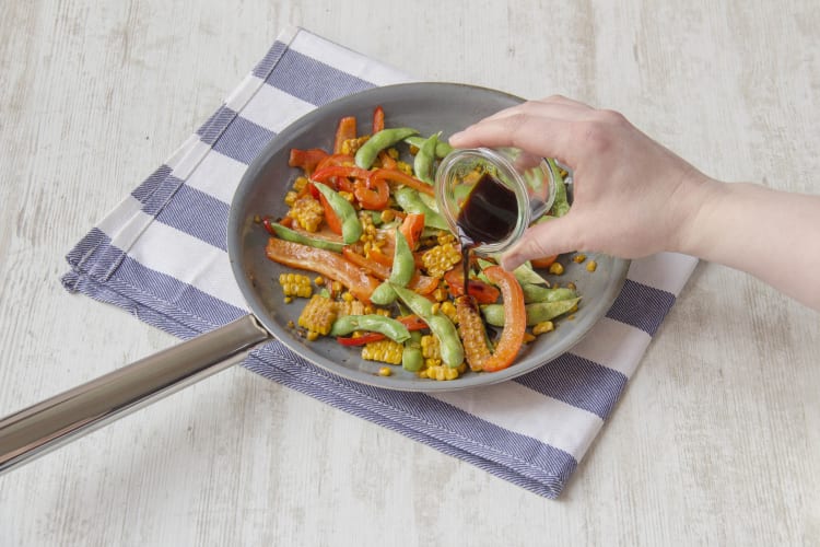 Roasted vegetables with dip