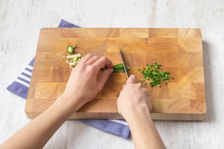 Chop the cilantro