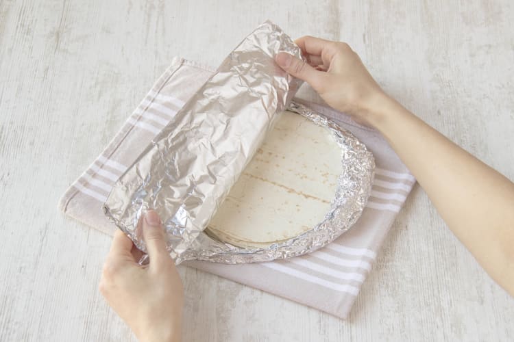 Wrap the tortillas in foil
