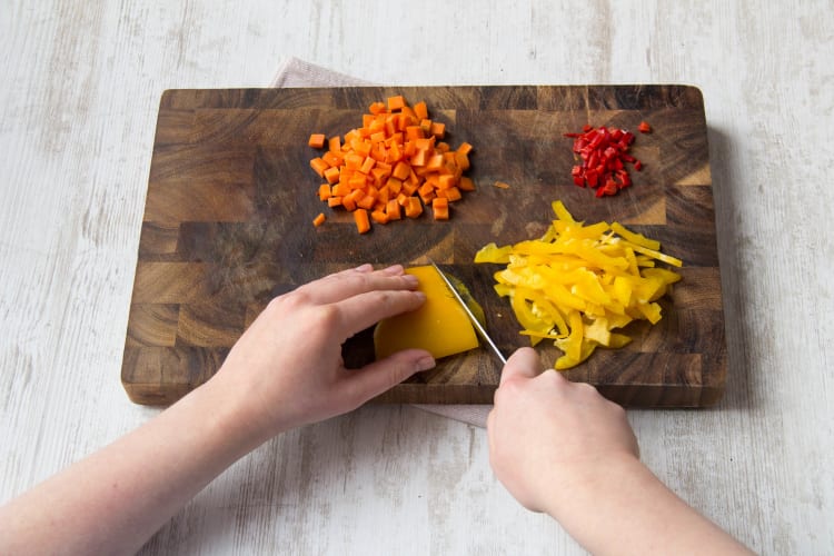 Cut the vegetables