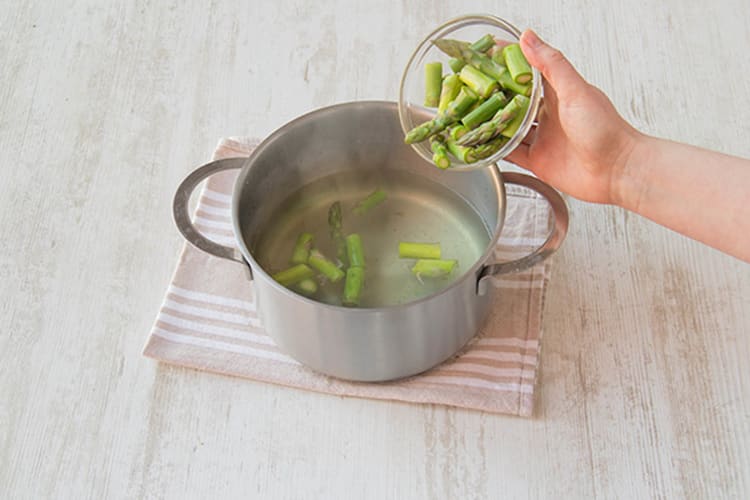 Boil asparagus